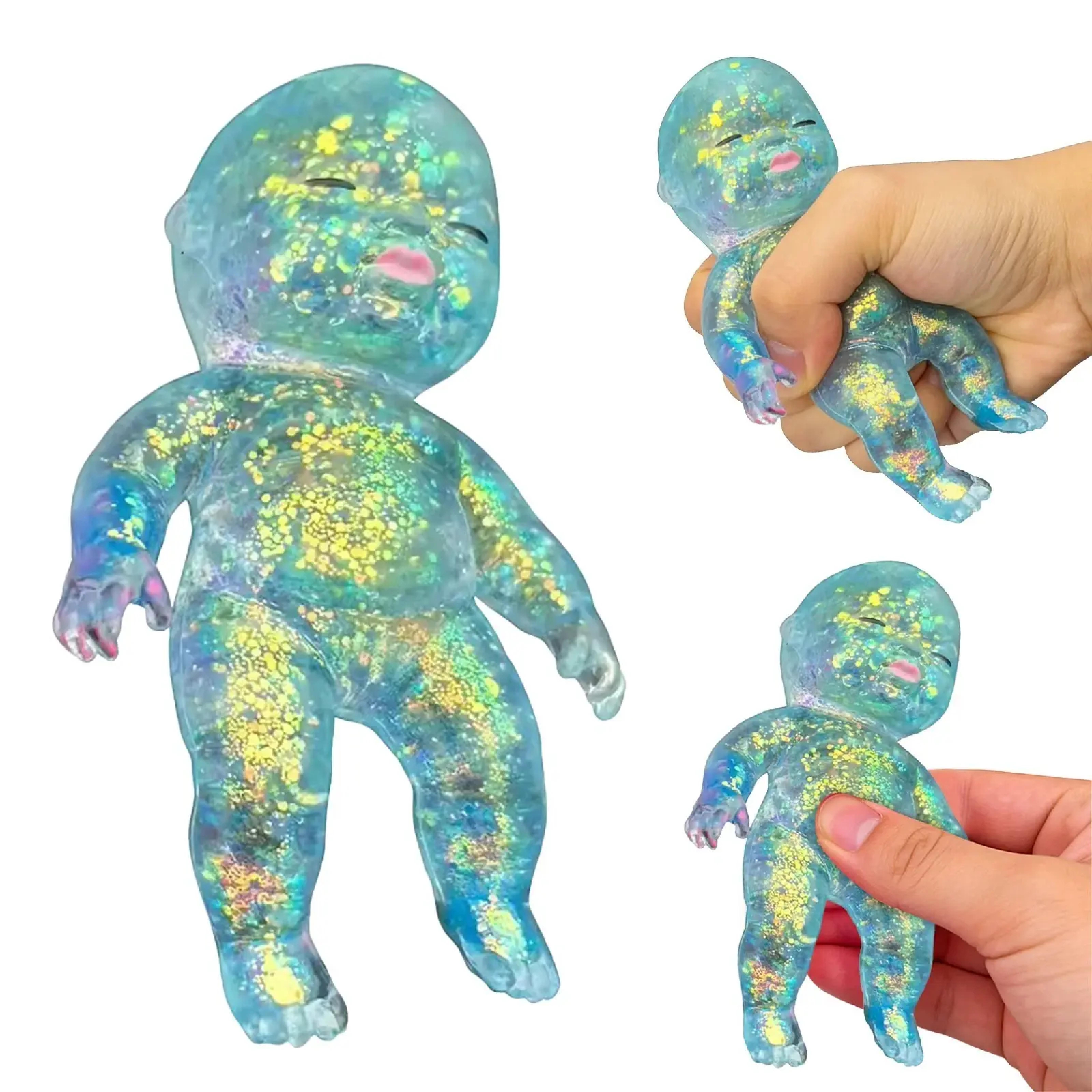 Sugar Swap Galaxy Baby Squishy – Jumbo Glitter Stretchy Stress Relief Toy, Candy Trading Fidget, Satisfying Squeeze Desk Toy for Teens & Adults