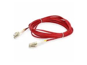 AddOn 2m LC to LC Red OM4 Duplex OFNR Riser-Rated TAA Fiber Patch Cable