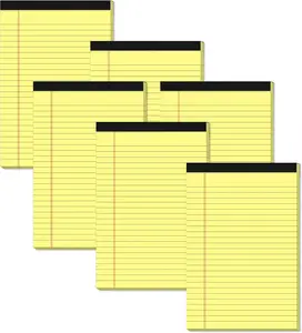 Yellow Note Pads 5x8 Small Legal Pads College Ruled Notepad Office 6 Pack Yellow Writing Pads 5x8 Narrow
