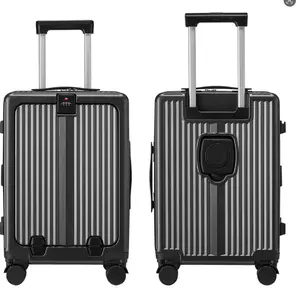 Vacuum Compressed Luggage Suitcase Handheld Travel Case with USB Port, Password Trolley Case, Integrated Plastic Frame, Multifunctional Travel Suitcase, Universal Wheels, Drop-Resistant Travel Case