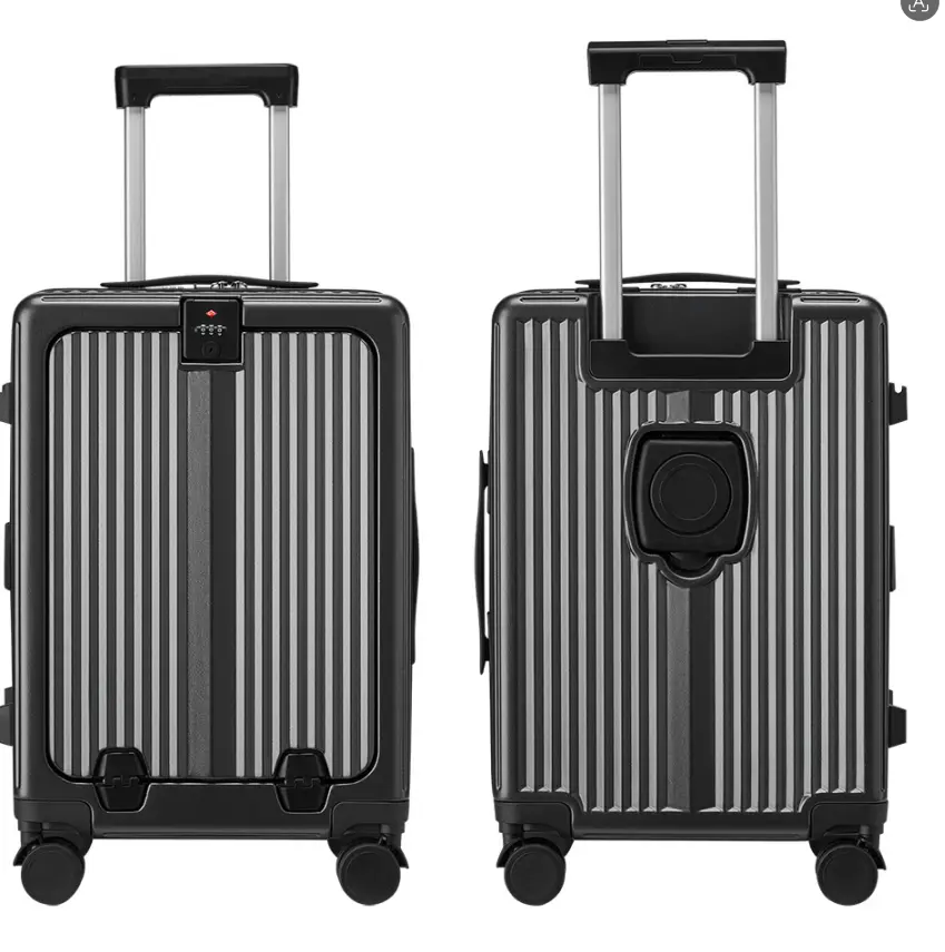 Vacuum Compressed Luggage Suitcase Handheld Travel Case with USB Port, Password Trolley Case, Integrated Plastic Frame, Multifunctional Travel Suitcase, Universal Wheels, Drop-Resistant Travel Case