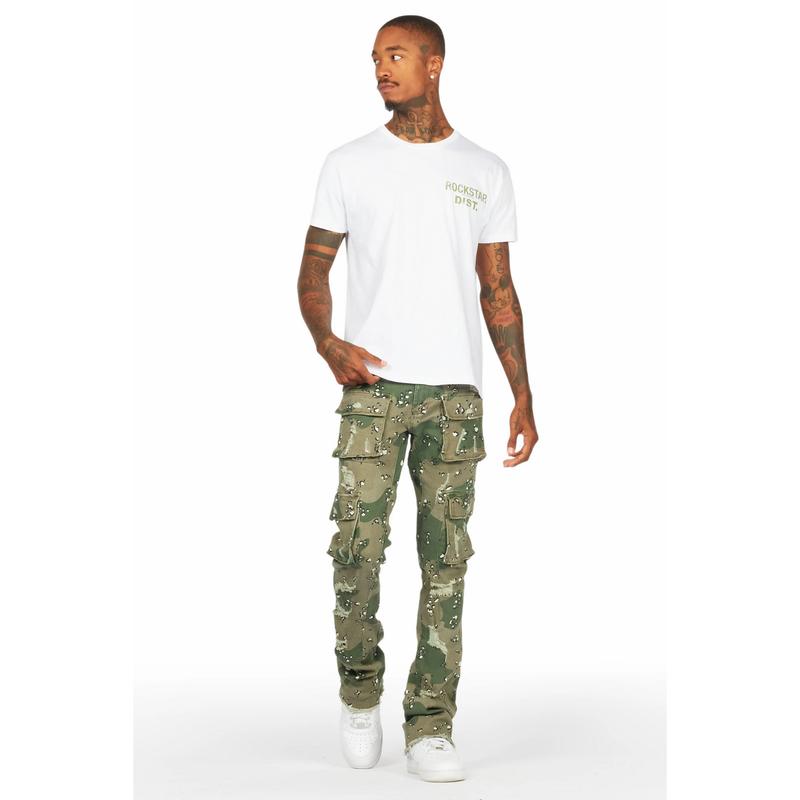 Kade Camo Stacked Flare Jean