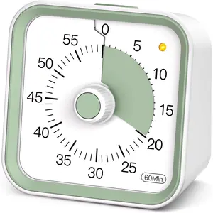 60 Minute Visual Countdown Timer for Kids with Pause Function - Easy to Use Timer for Desk Study, Teaching, Kitchen, Office, Time Management for ADHD (White)