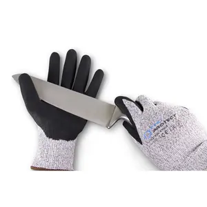Fino Protect Cut Resistant Gloves - Food Grade Safety Gloves - High Performance Work Gloves - Kitchen Gloves for Cutting, Chopping, Fish Fillet & Yard-Work, medium (GL-CR5GB-M), White