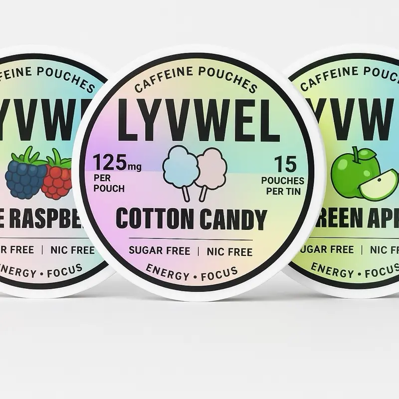 3 cans 125mg Caffeine Pouches-Blue Raspberry, Green Apple and Cotton Candy-Extreme Energy and focus-New sugar-free Sport Energy Beverage Drink Energy Drink