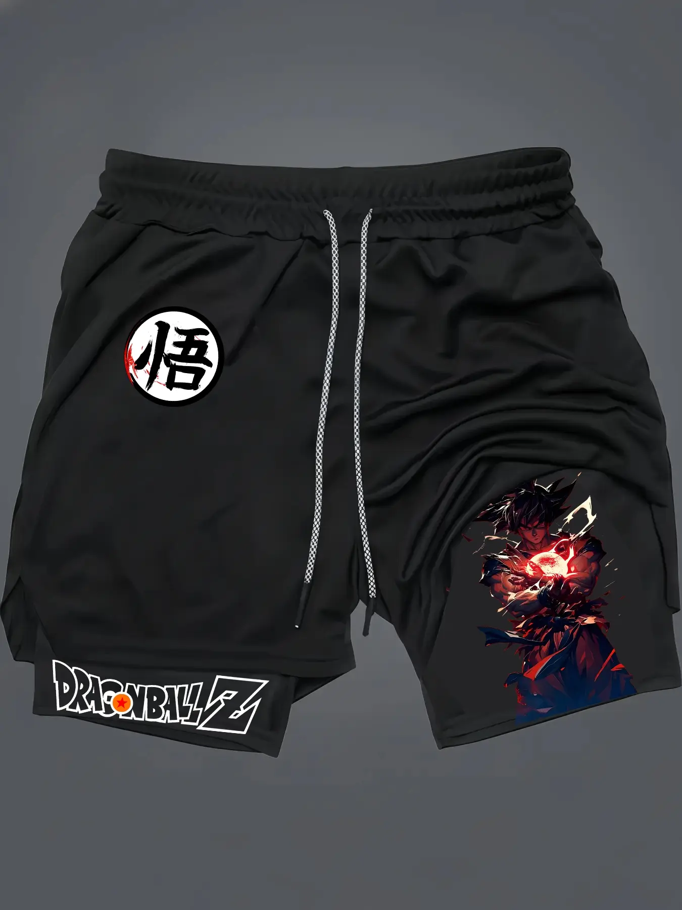 Anime Prints 2-In-1 Drawstring Waist Shorts, Quick-Dry Swim Trunks, Swimming Shorts, Swimwear Shorts, Swim Bottoms, Loose Fit Casual Pocket Track Shorts for Summer, Workout & Activewear