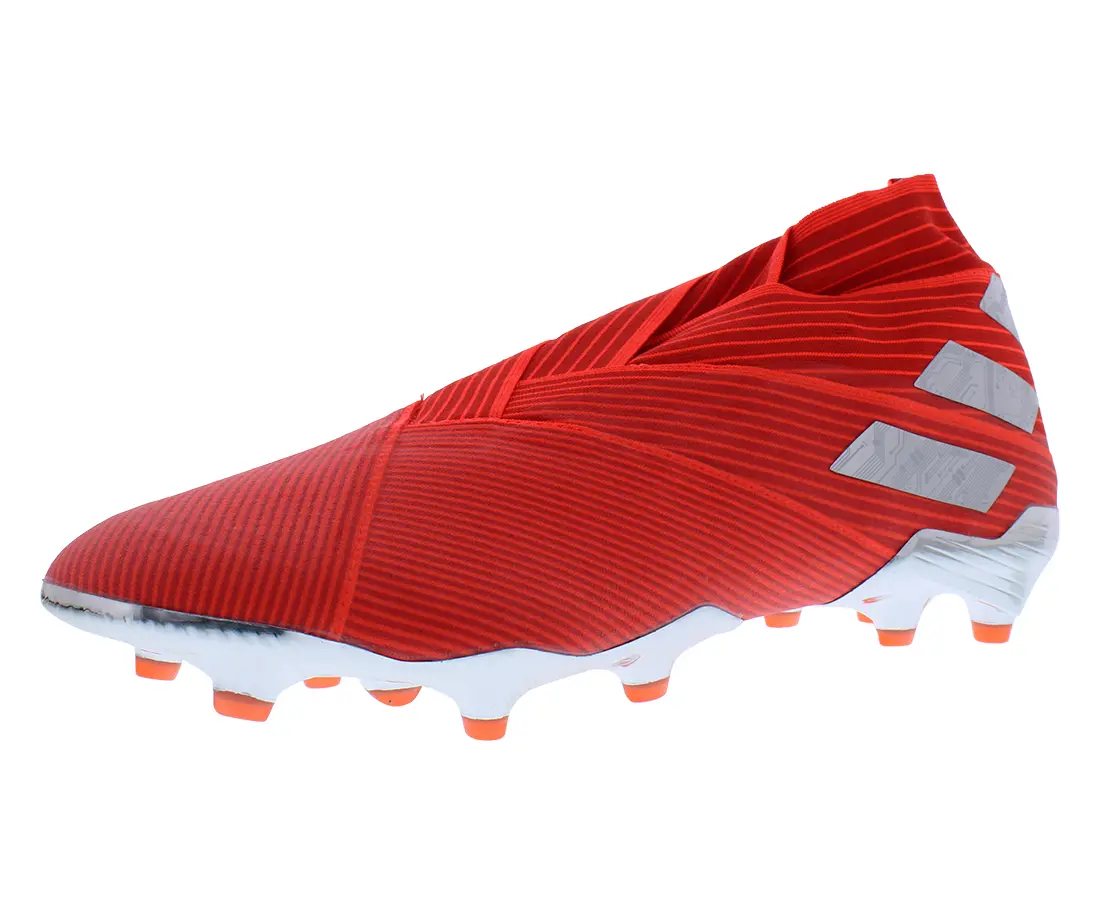 Adidas Men's Nemeziz 19+ Laceless Soccer Cleats - Professional Striped Textile Design for Firm Ground Outdoor Football, Lace-Up