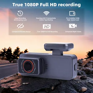 Mini Dash Cam Front 1080P Dash Camera for Cars Dashcam Recorder Built-in 2.4G WiFi Wireless with APP Control Single Car Camera Included 32G Card Night Vision G-Sensor 24H Parking Mode