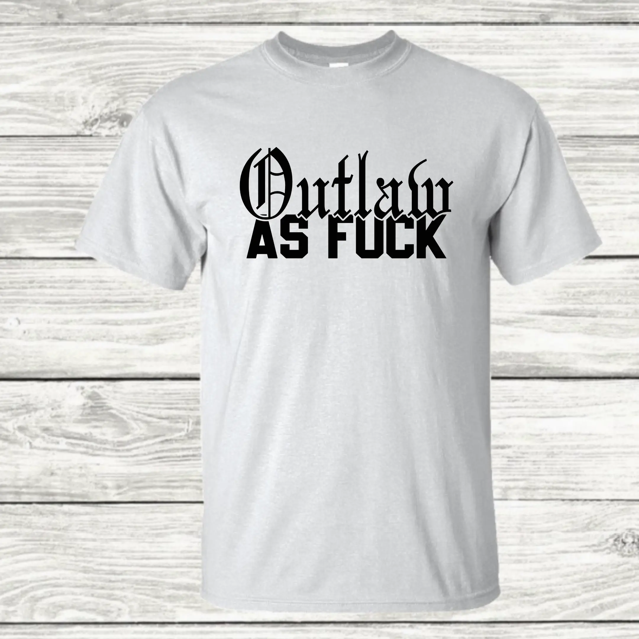 Men's T-Shirt Outlaw AF 100% Cotton Graphic Tee for Rebels with Bold Print Design