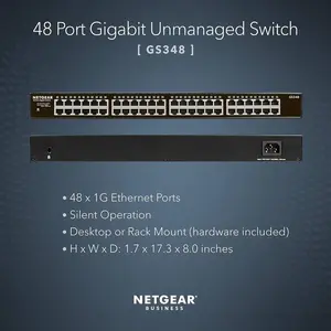NETGEAR 48-Port Gigabit Ethernet Unmanaged Switch (GS348)