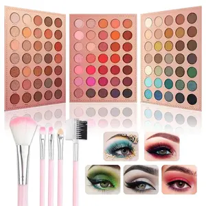 105 Colors Eyeshadow Palette with 5Pcs Brushes Makeup Set,Professional Makeup Smokey Nude Matte Eyeshadow Palette,Colorful and Long Lasting Powder