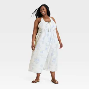 Women's Printed Maxi Sundress - Universal Thread™ Cream 2X