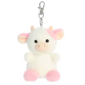 Palm Pals Adorable Belle Strawberry Cow Pink Soft Plush Collectable Stuffed Animal