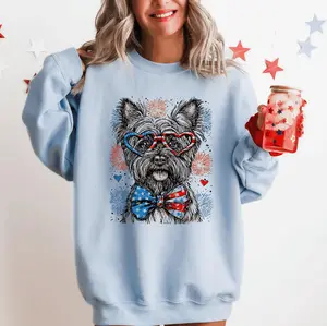 Scottish Terrier Patriotic Dog, USA, America, Pet Lover, 4th of July Sweatshirt, Crew Neck, Women's, Crewneck