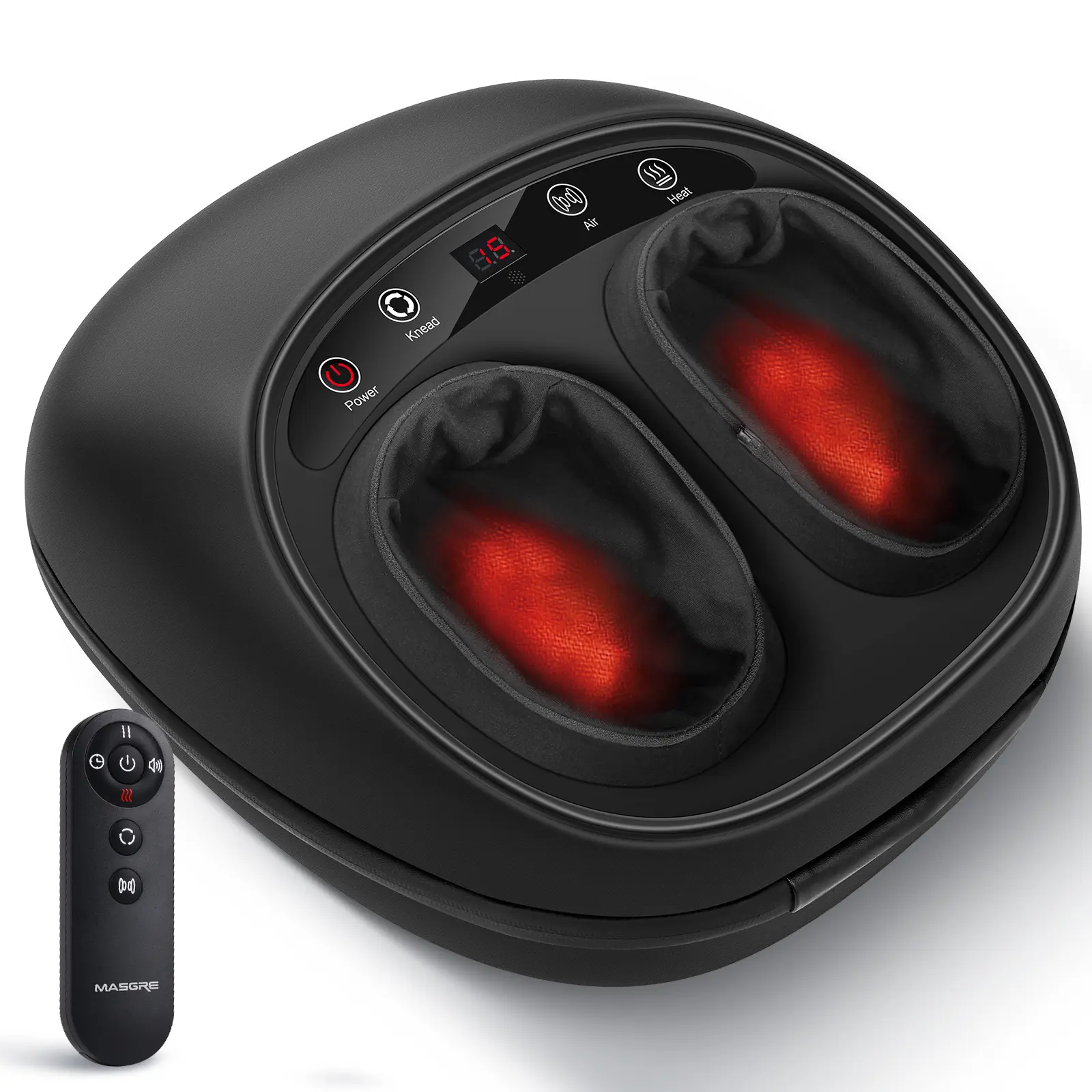 MASGRE Foot Massager with Heat & Deep Kneading Shiatsu Machine for Relaxation Home Office Use Remote Control Adjustable Settings Birthday Gifts for Women Mom Men Dad summerwins