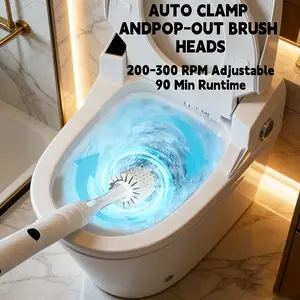 Electric Toilet Brush and Holder Set, Reusable Nylon and Silicone Toilet Brush, Easy-To-Use Design, Durable Construction
