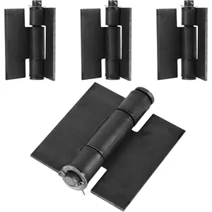 Weld  Hinges Extra Heavy Duty 4.4" x 4" Weldable Metal Butterfly Hinges Solid Steel Welding  Hinge Thickness 5mm for Heavy Metal Farm Garage Trailer Gates & Doors - 4 count