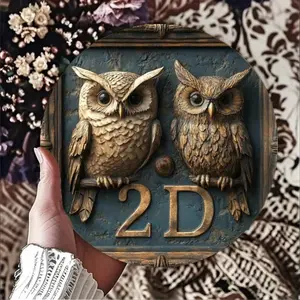 Aluminum Frame 8x8 Inch DIY Diamond Painting Kit Owl Family Canvas Art with Numbers and Sparkling Crystals