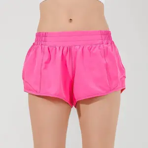 Women's High Waisted Running Shorts, 2.5" Quick Dry Sport Gym Athletic Shorts with Liner Zipper Pockets