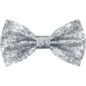 Solid Men's Pre-Tied Bow Tie Glitter Shiny Sequins Bowtie for Banquet Carnival Christmas Fancy Dress
