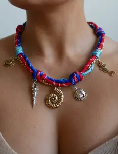 Nautical Red & Blue Charm Necklace – Maréa
