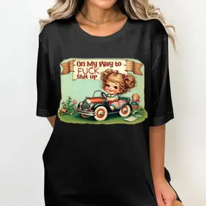Vintage Retro Humor T-Shirt, Funny Cute Design Tee, Unique Graphic Shirt, Casual Fun gilf