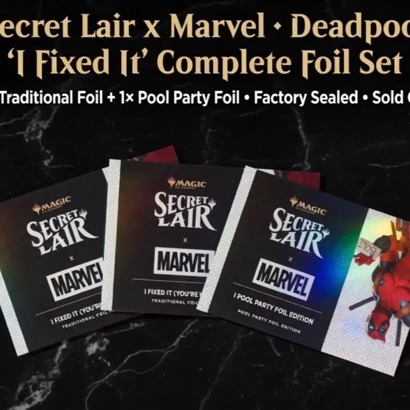 Secret Lair x Marvel Deadpool 'I Fixed It' Complete Foil Card trading Set - Factory Sealed MTG