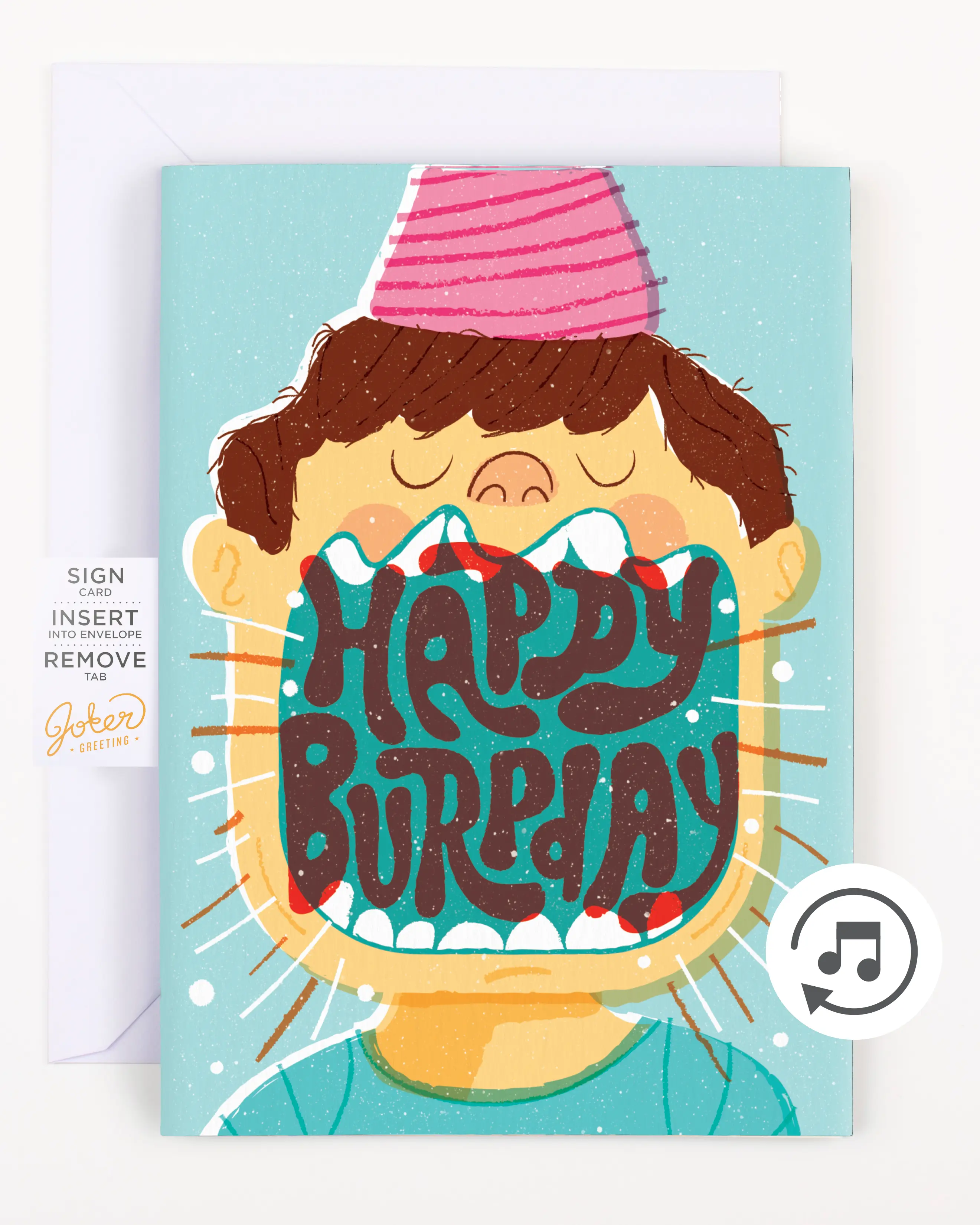 Endless "Burpday" Birthday Card with Glitter