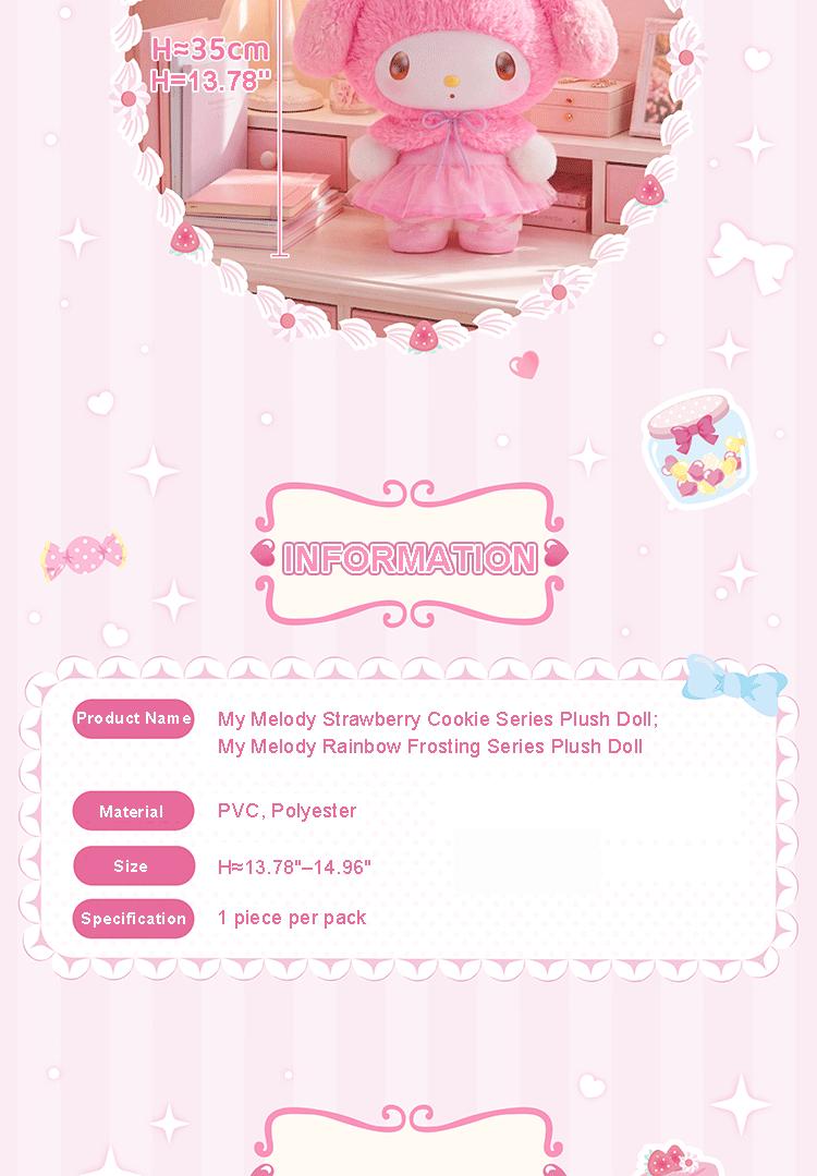 TOPTOY Mel Strawberry Cookie Rainbow Frosting Series Plush Doll, 400% Large Size Figure, Super Cute Kawaii Stuffed Toy, Soft and Adorable Design, Ideal Sweet Gift for Girls, Perfect for Collection and Home Decoration