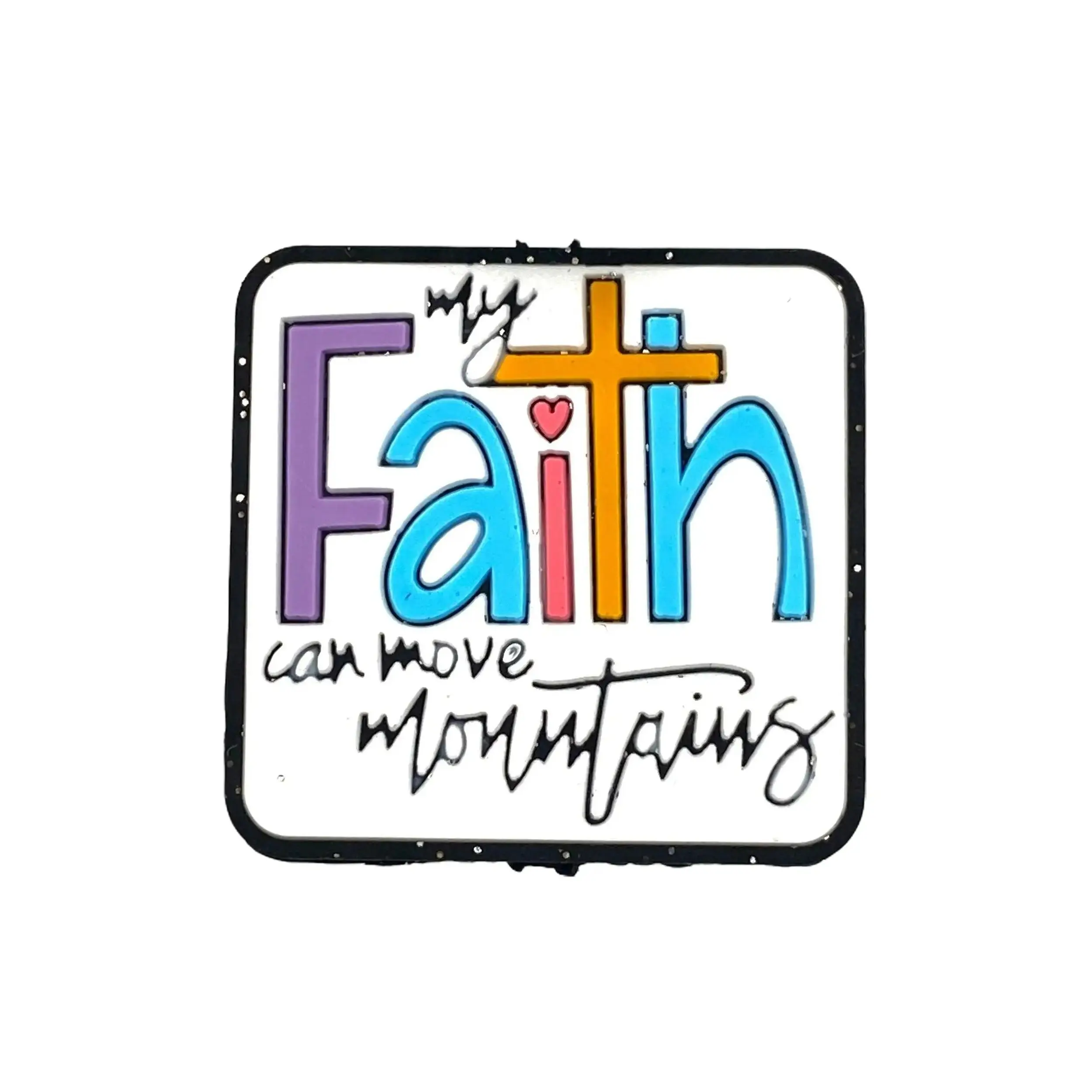 1pc My Faith Can Move Mountains Silicone Focal Beads - Positive Quotes Beading & Craft DIY Supplies