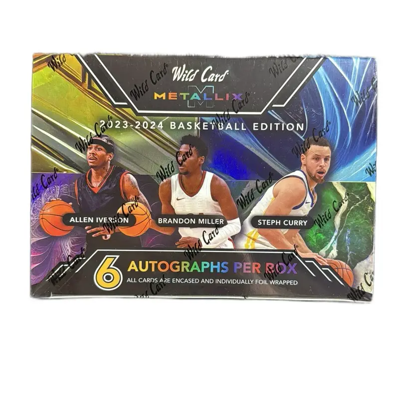 Wild Card American Metallix Basketball Hobby Box - 2023-2024 Edition with 6 Autographs Per Box, All Cards Encased and Individually Wrapped