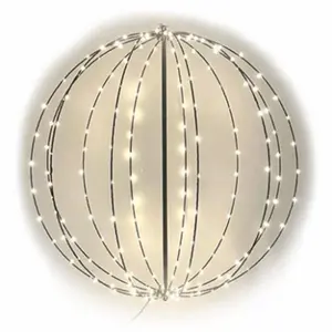 Inliten  30 in. 3D LED Foldable Sphere Light, 180 Warm White Microdot Lights