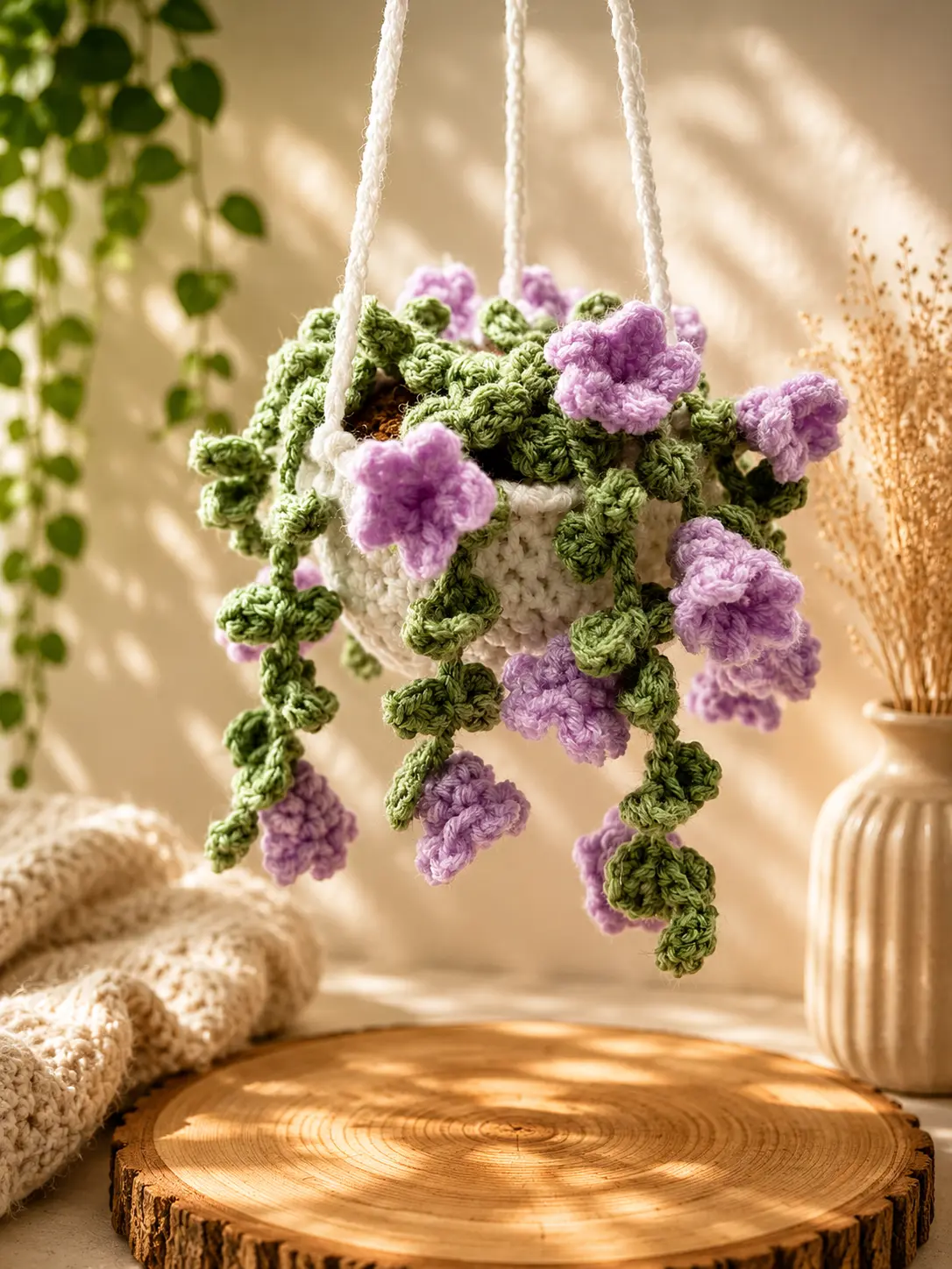 Crocheted Crystal Buddy Hanging Plant