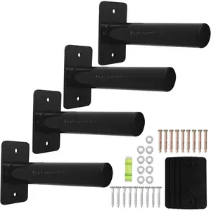 Wall Mounted Steel Weight Plate Rack Storage Holder Fits 2" Plates for Home Gyms, Garages and Power Racks