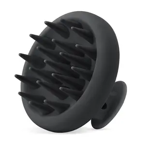 Scalp Massager Hair Growth, Scalp Scrubber with Soft Bristles, Integrated Silicone Design, Exfoliator for Dandruff Removal & Relaxation, Shampoo Brush Fit Wet Dry Hair Use, Black daily party
