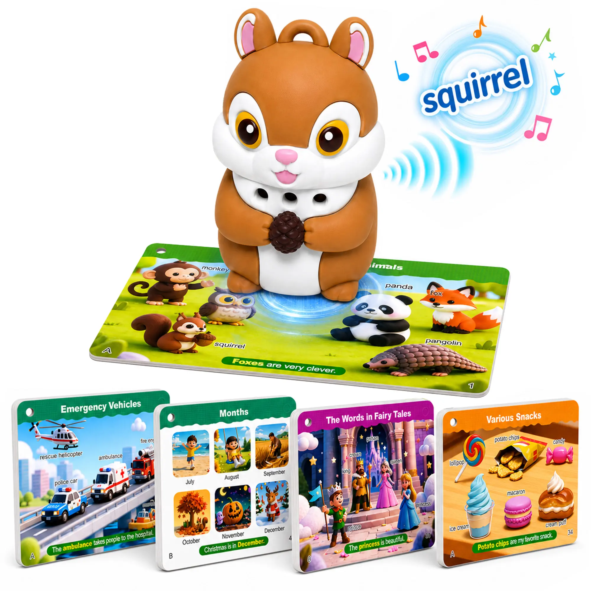 Talking Pen for Kids 4-8, Interactive Phonics Reading Pen with 3D Talking Flash Cards Featuring 629 Words, Screen-Free Educational Learning Toy for Boys & Girls, Preschool Homeschool Travel Activities