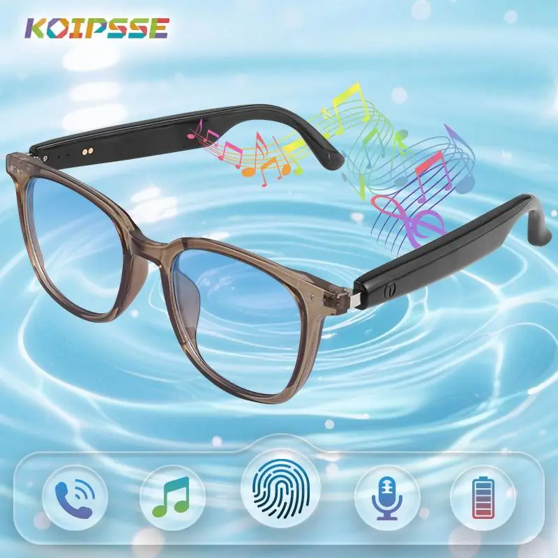 KOIPSSE Smart Glasses, 1 Set Multifunctional Audio Sunglasses, Outdoor Sports Cycling Glasses, HiFi Quality Touch Control Glasses, Wearable