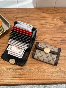 Women's PU Letter Print Wallet, Multi-Card Slot Large Capacity, Fashionable Portable Card Holder, Essential Gift for Office Girls