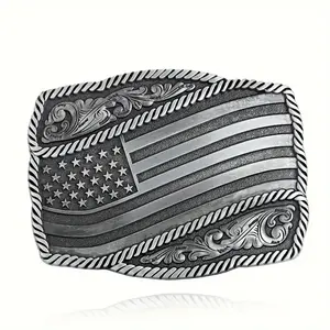 American Flag Belt Buckle, Western Cowboy Cowgirl Style, USA Antique Tone, Patriotic Country Accessory, Vintage USA Flag Design, Ideal for Rodeo Wear, Durable Metal Belt Buckle for Jeans and Leather Belts Perfect for Men and Women’s Southern Pride Outfits