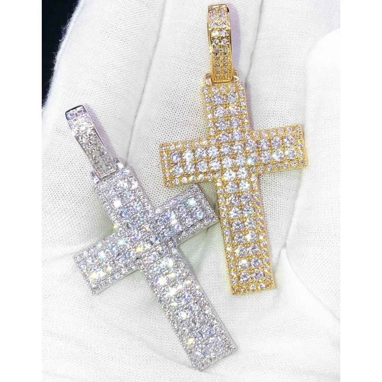 Box Cross Hip Hop Bling Bling Pendant