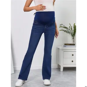 Jeans Flare Maternity tiktok Wideband Waist Leg