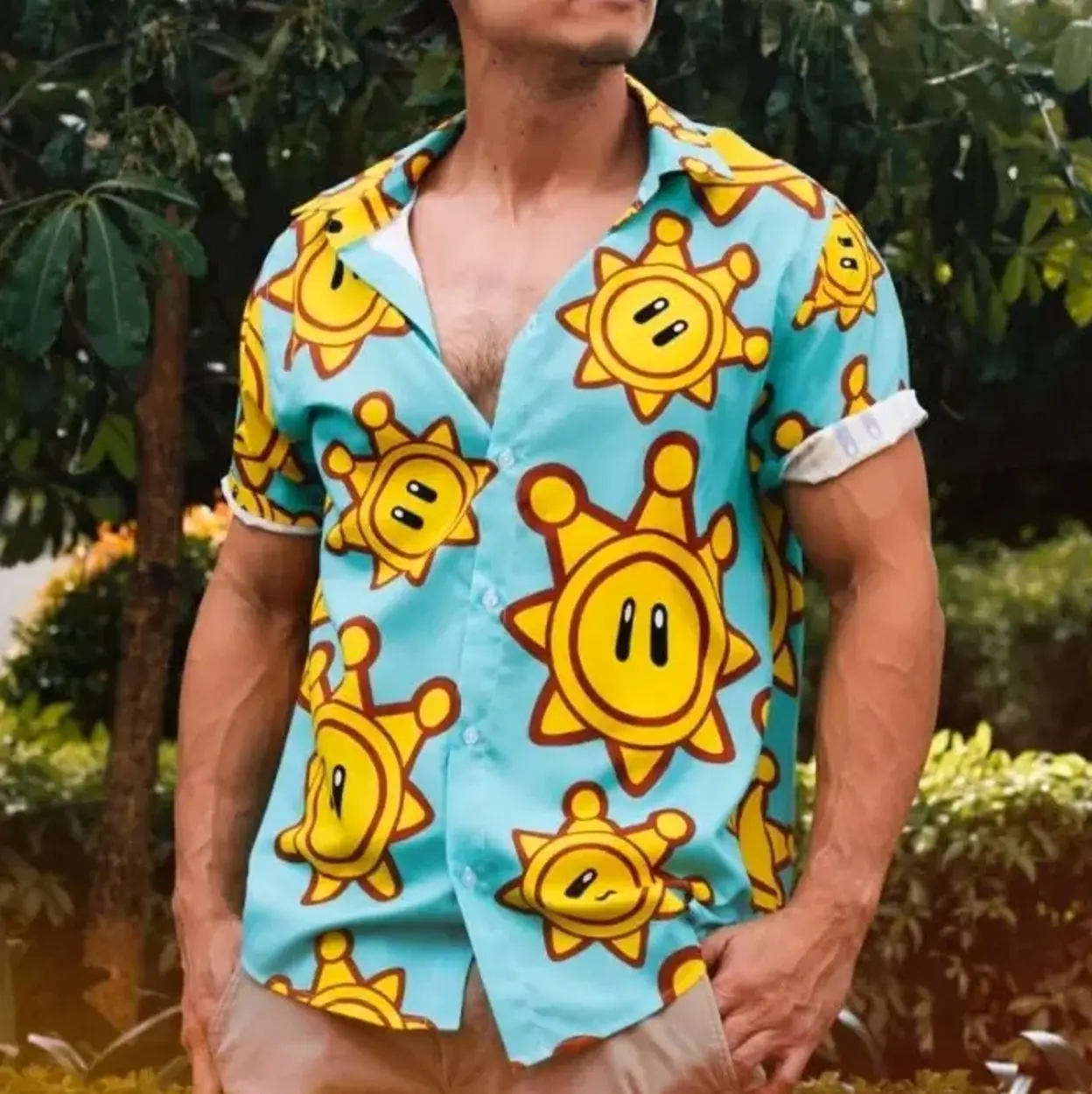 Shine Sprite Mario Bros Sunshine Hawaiian Shirt | Cool Summer Anime Vibes for Men & Fans