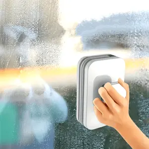 1pc Double-Sided Magnetic Squeegee Window Cleaner - Strong Magnet, Dual-Layer High-Rise Cleaning Brush, Glass Scraper Tool for Home, Car, Bathroom & More - Safe & Practical, No Electricity Required, Magnetic Window Cleaner