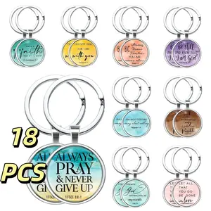 18 pcs Bulk Christian Keychain |   Bible Verse Religious Keychain Scripture Quote Inspirational Gifts Supplies for Men Women