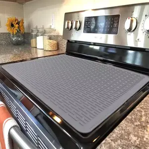 28"x20" Heat Resistant Silicone Stove Cover Mat, Non-Slip Glass Cooktop Counter Protector, Easy-to-Clean Multi-Purpose Kitchen Accessory for Summer Cooking, Back to School Dorm, RV & Daily Home Use