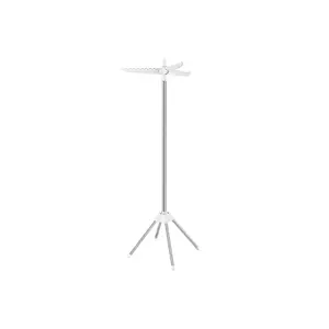 SONGMICS Clothes Drying Rack, 59-Inch Folding Laundry Drying Rack with 3 Rotatable Arms for Hangers, 4 Legs, Stainless Steel, for 27 Pieces of Clothes