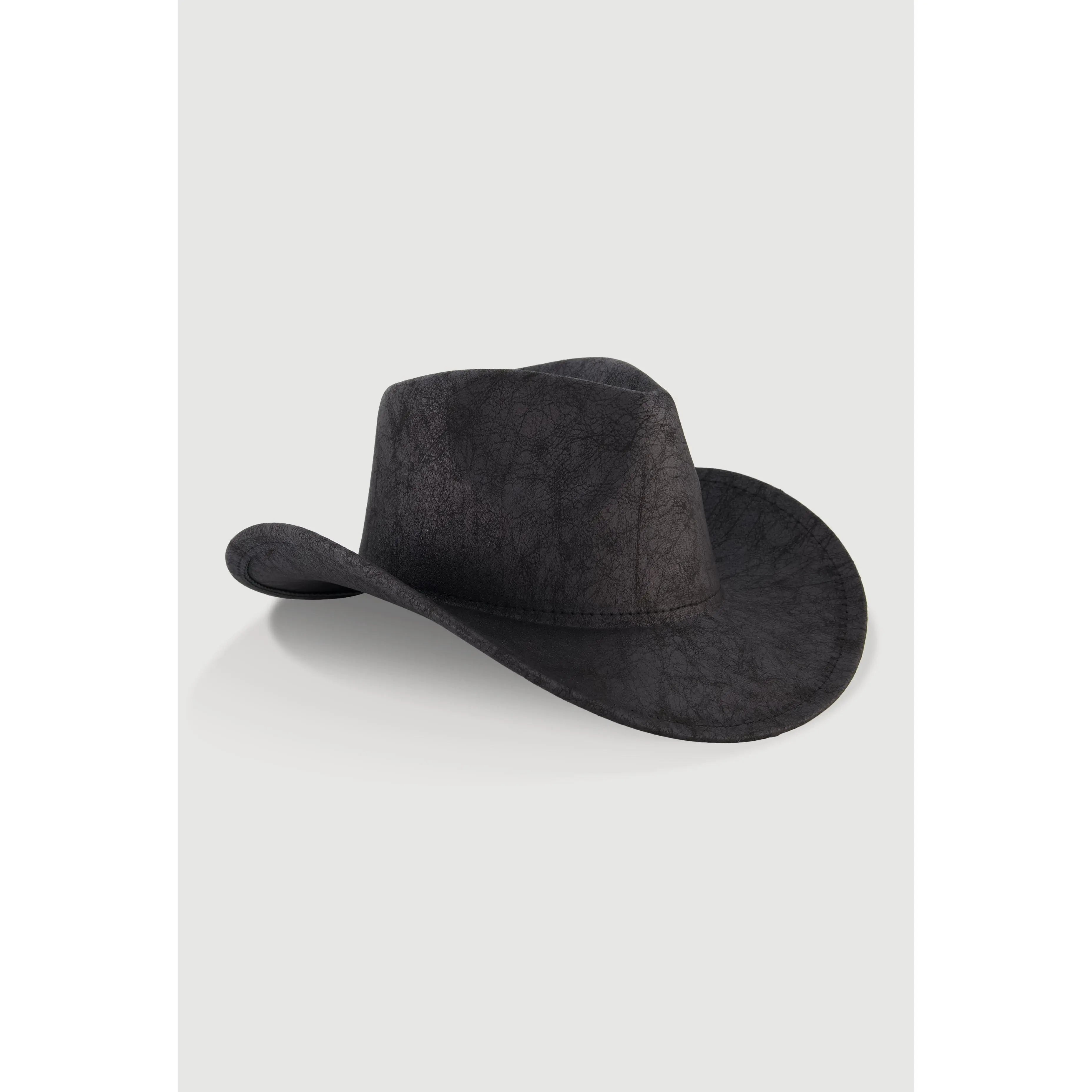 Distressed Faux Leather Cowboy Hat
