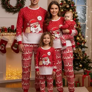 Family Christmas Pajamas Matching Sets 2026 Red Stripe Print Top and Bottom Cute Sleepwear Sets for Couples Holiday Pajamas, Festive Theme, Holiday Pattern, Breathable Material, Soft Fabric Plush One-Piece Cosplay Cheongsam Party Dress Ugly Gingerbr