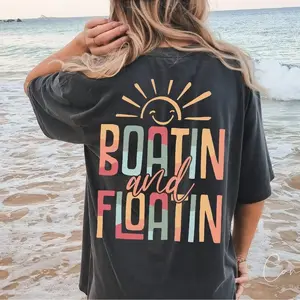 Boatin and Floatin T-Shirt – Funny Lake Day Graphic Tee, Soft Cotton Unisex Fit, Summer Gift for Vacation or River Lovers