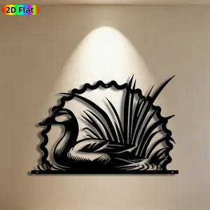 1pc Duck Metal Wall Art, Graceful Duck Statue Mural, Ideal Gift for New Year, Easter, Nature Decor Enthusiasts, Weather-Resistant Metal Wall Decor Wall Sculptures, Perfect for Garden Wall & Patio Fence, Charming Outdoor Decor for Wildlife Enthusiasts